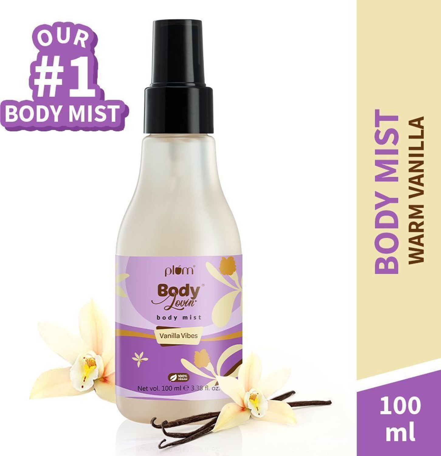 Plum BodyLovin' Vanilla Vibes Body Mist | Vanilla Fragrance | Perfume Body Spray Body Mist  -  For Men & Women