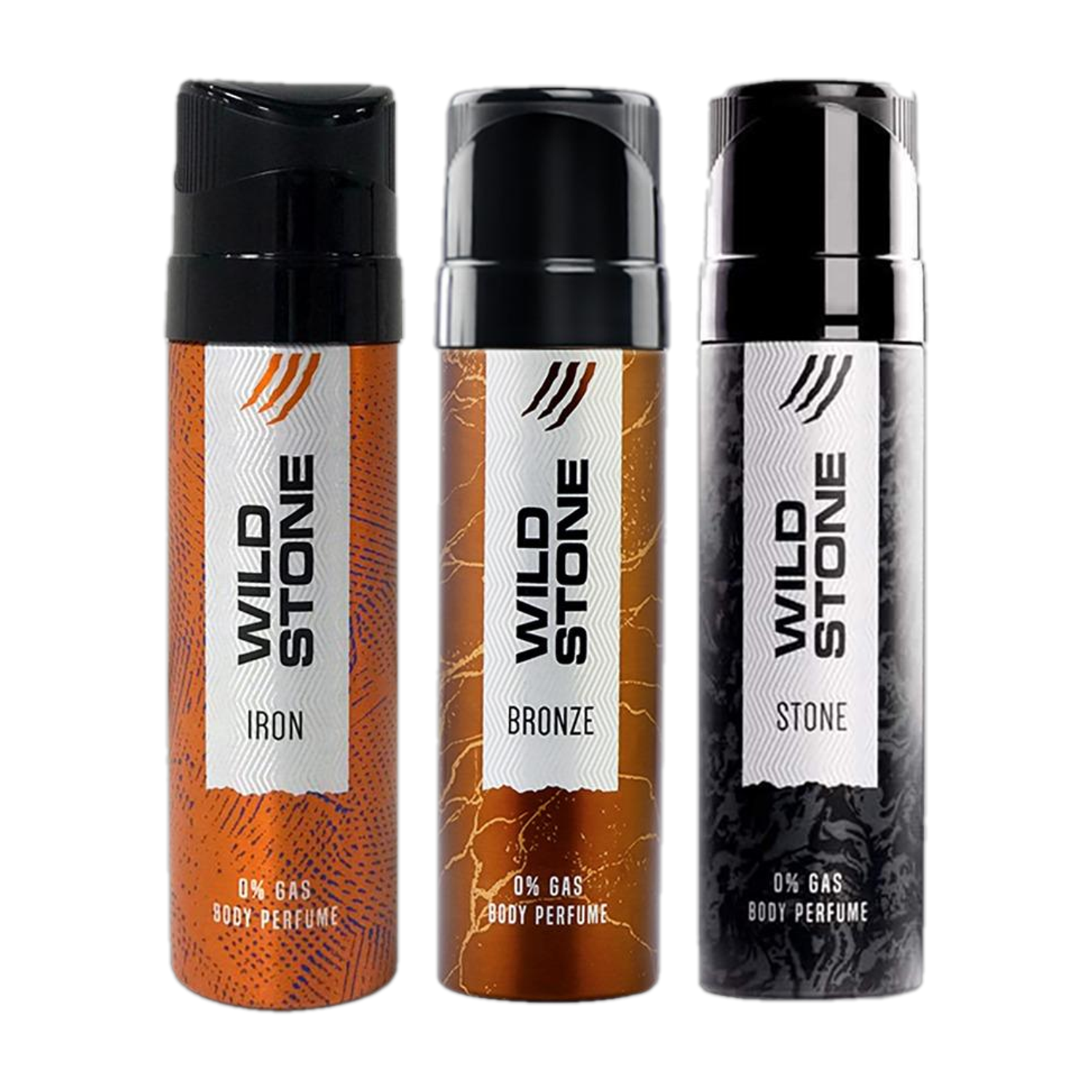 Wild Stone Iron, Bronze and Stone Perfume Body Spray  -  For Men  (360 ml, Pack of 3)