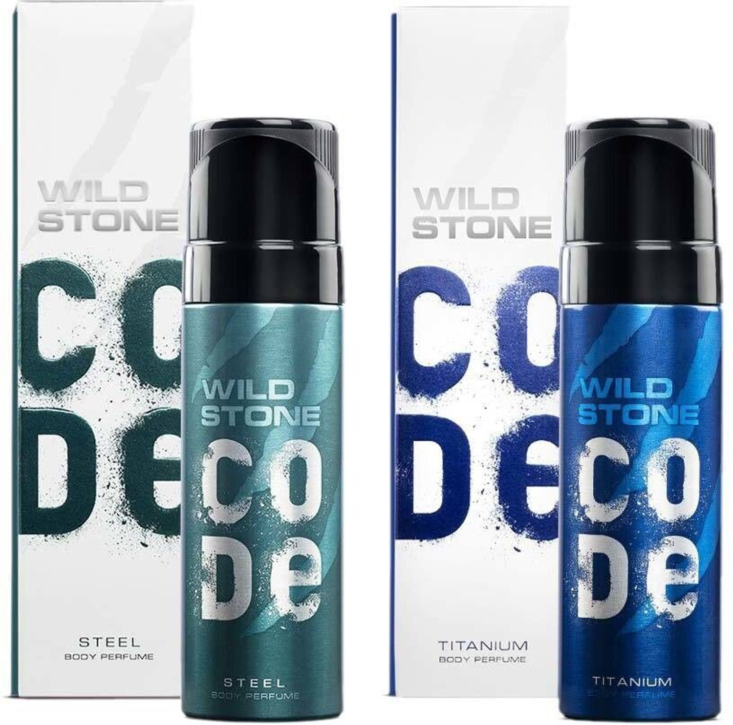 Wild Stone Code Steel and Titanium (150ml each) Perfume Body Spray  -  For Men