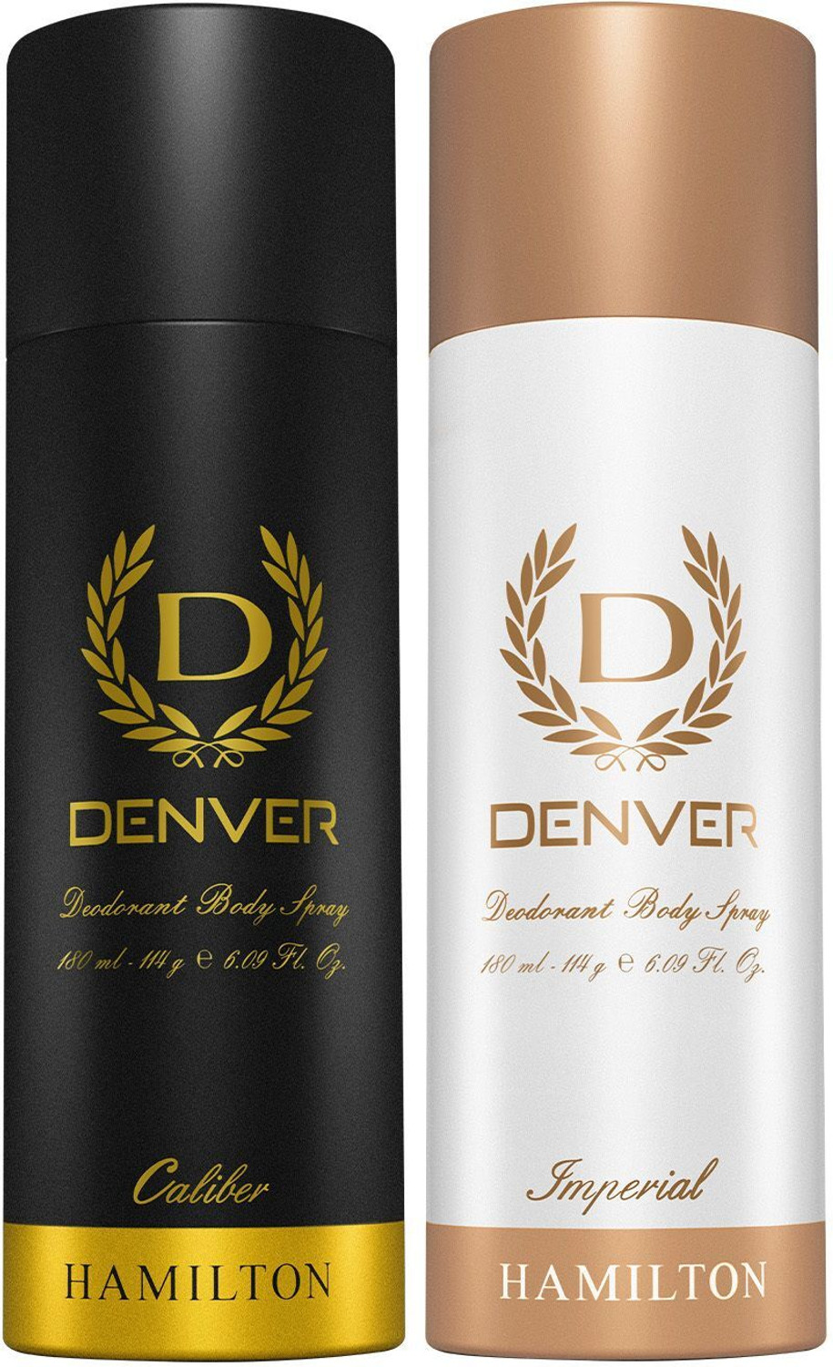 DENVER Caliber and Imperial Combo Deodorant Spray  -  For Men  (400 ml, Pack of 2)