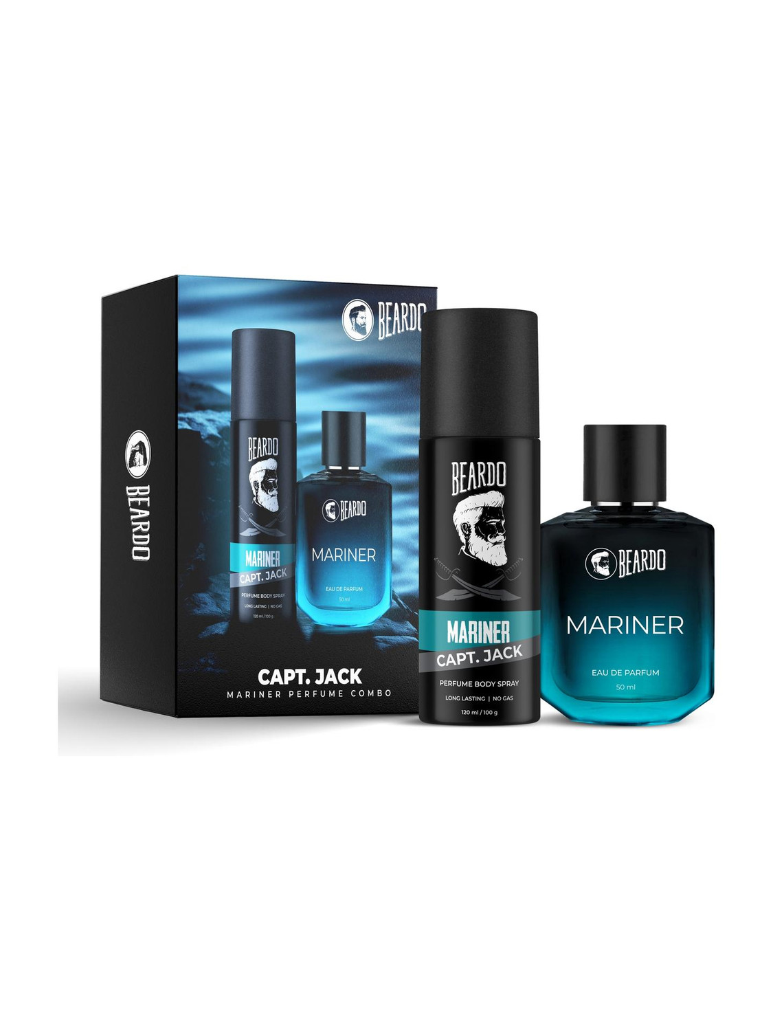 BEARDO Mariner Perfume & Captain Jack Body Spray | Strong & Long Lasting Fragrance Body Spray - For Men