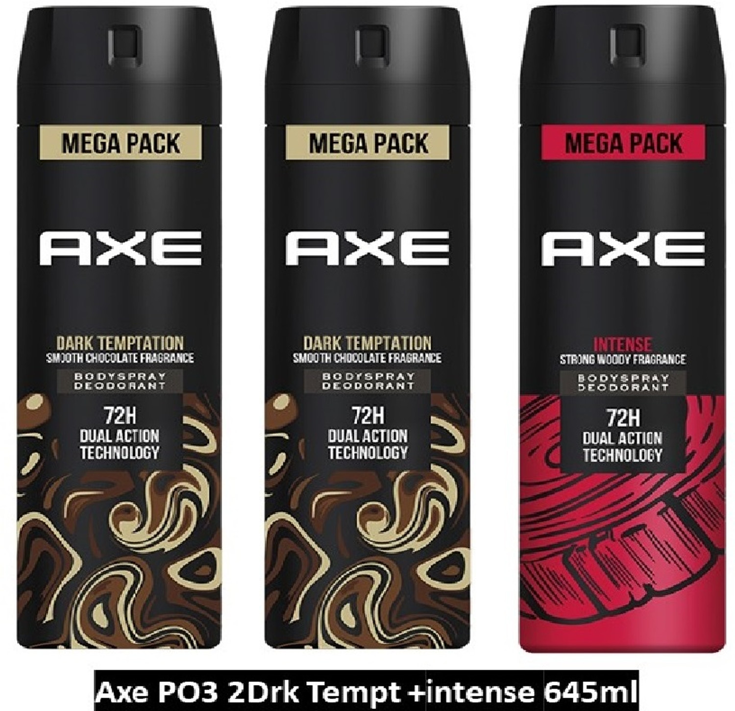 AXE Dark Temptation and Intense Deodorant Spray For Men 645 ml