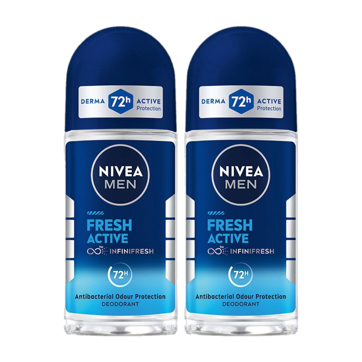 NIVEA Fresh Active Deodorant Roll-on  -  For Men  (100 ml, Pack of 2)