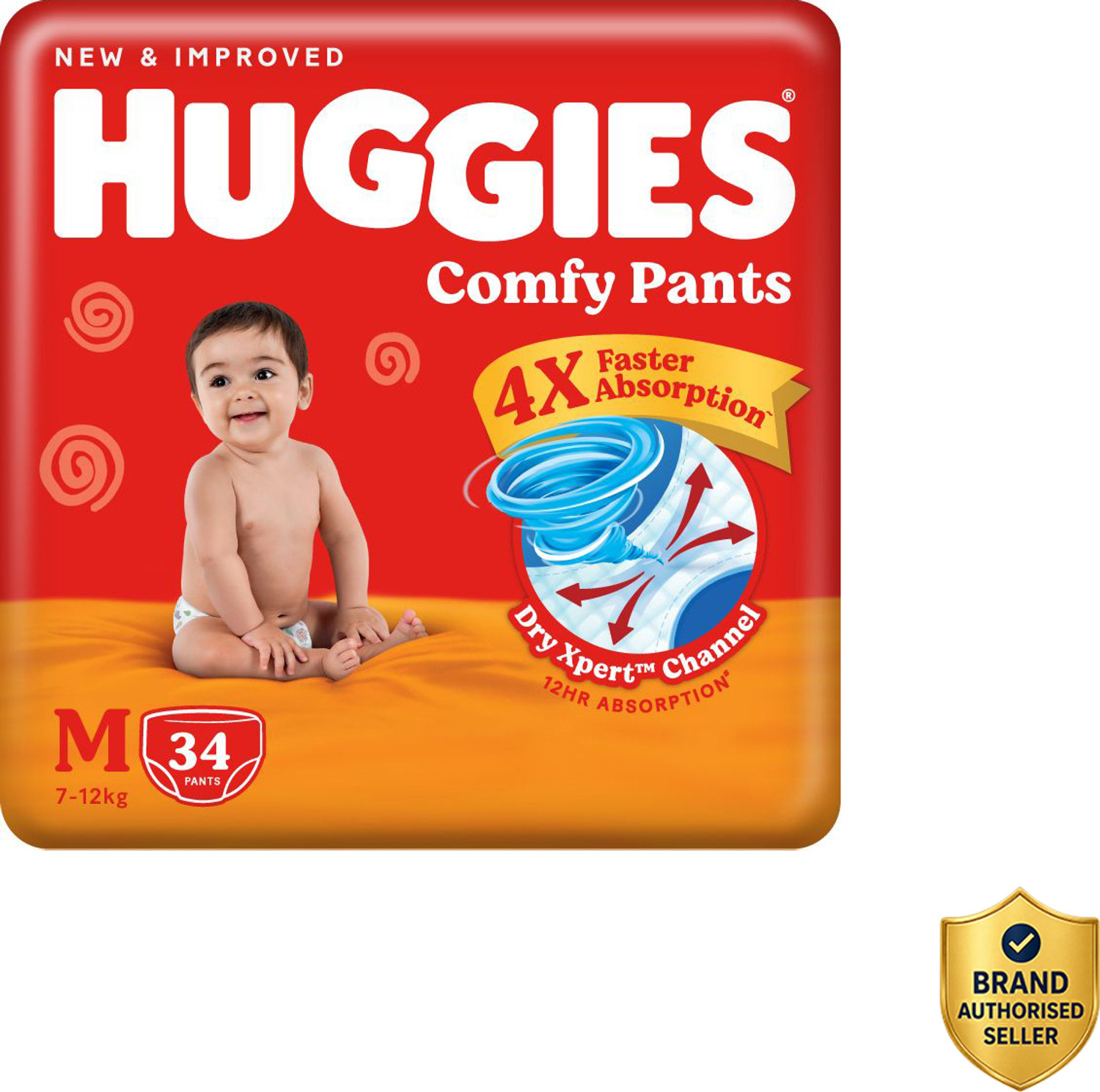 Huggies Complete Comfort Dry Pants Medium Baby Diaper Pants with 5 in 