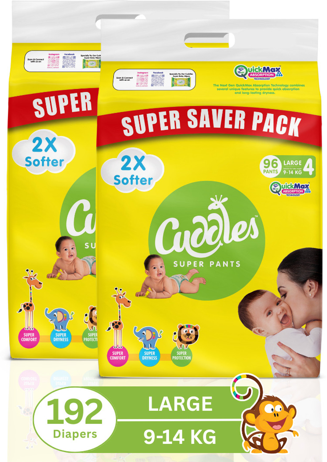 Cuddles - Super Pants Super Saver Pack Pant Style Diaper Pant Diapers 