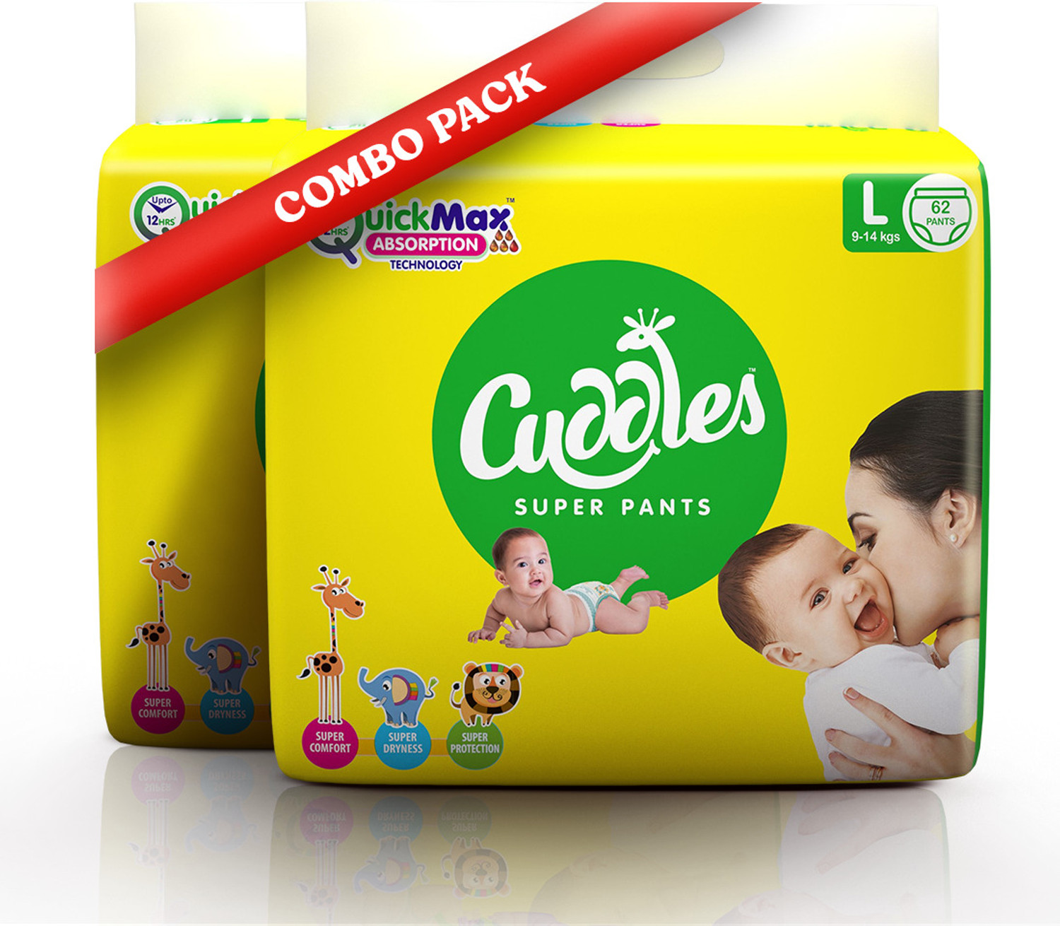 Image of Cuddles - Super Pants Baby Diaper 2X Softer Super Dry Comfort Quick Max Absorption Upto 12 Hrs - L