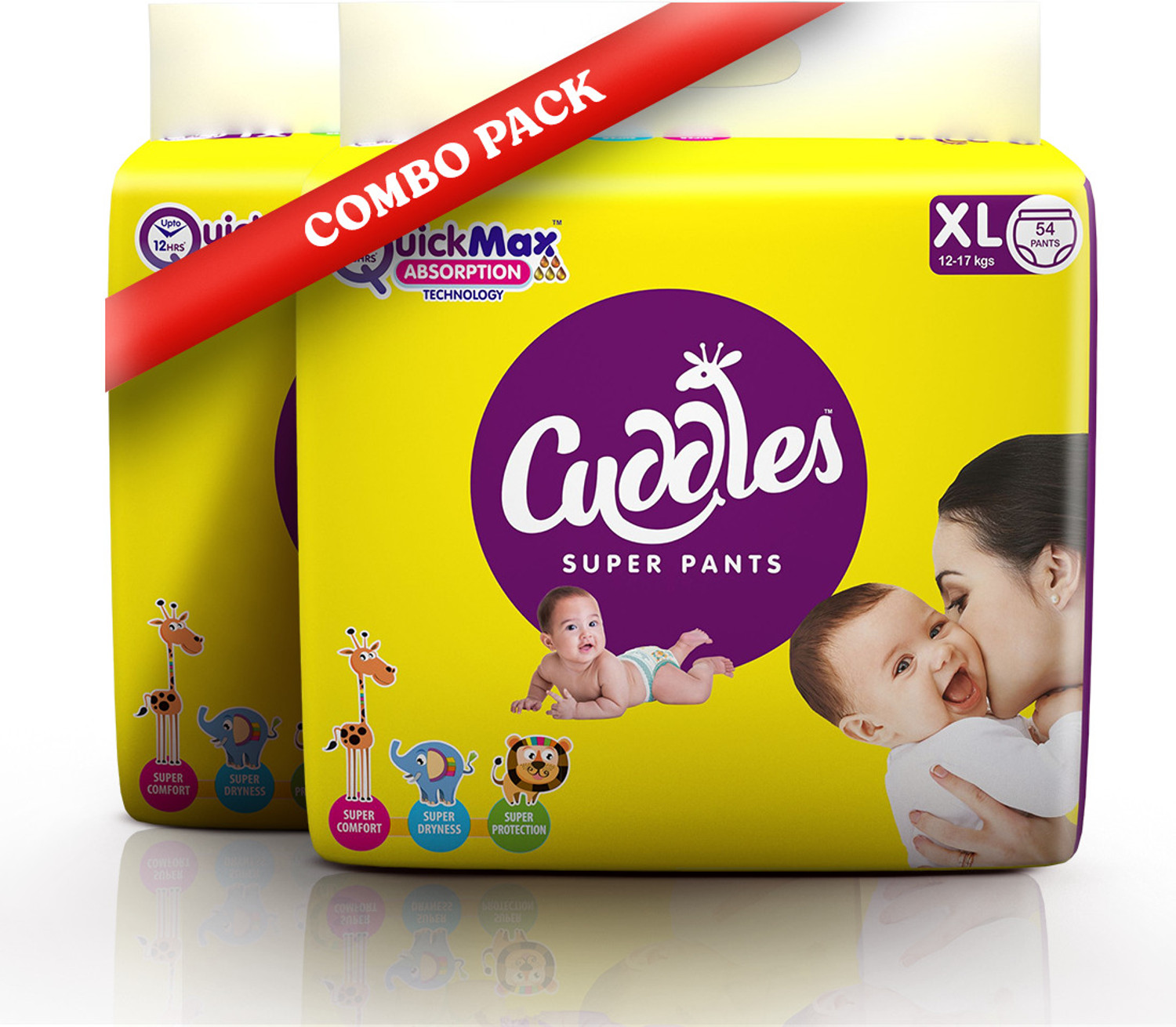 Cuddles Super Pants Combo Pack XL 54 2 XL 108 Pieces
