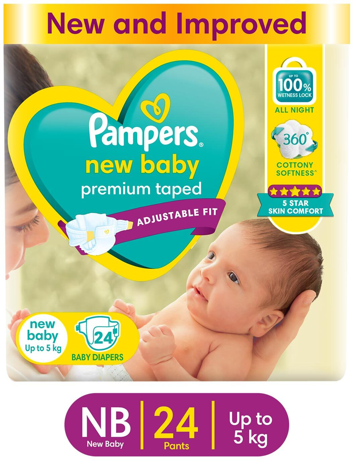 Pampers Active Baby Diapers - New Born  (24 Pieces)