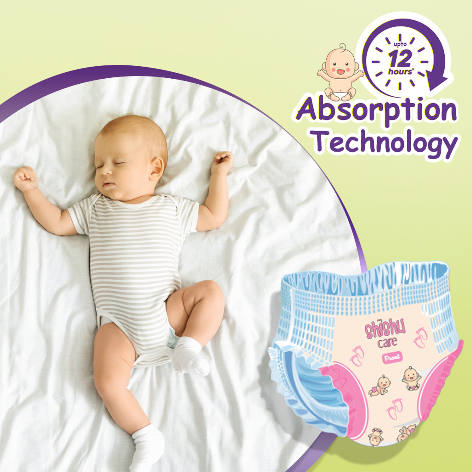 Image of PATANJALI Shishucare Baby Diapers - Large - 62 - L