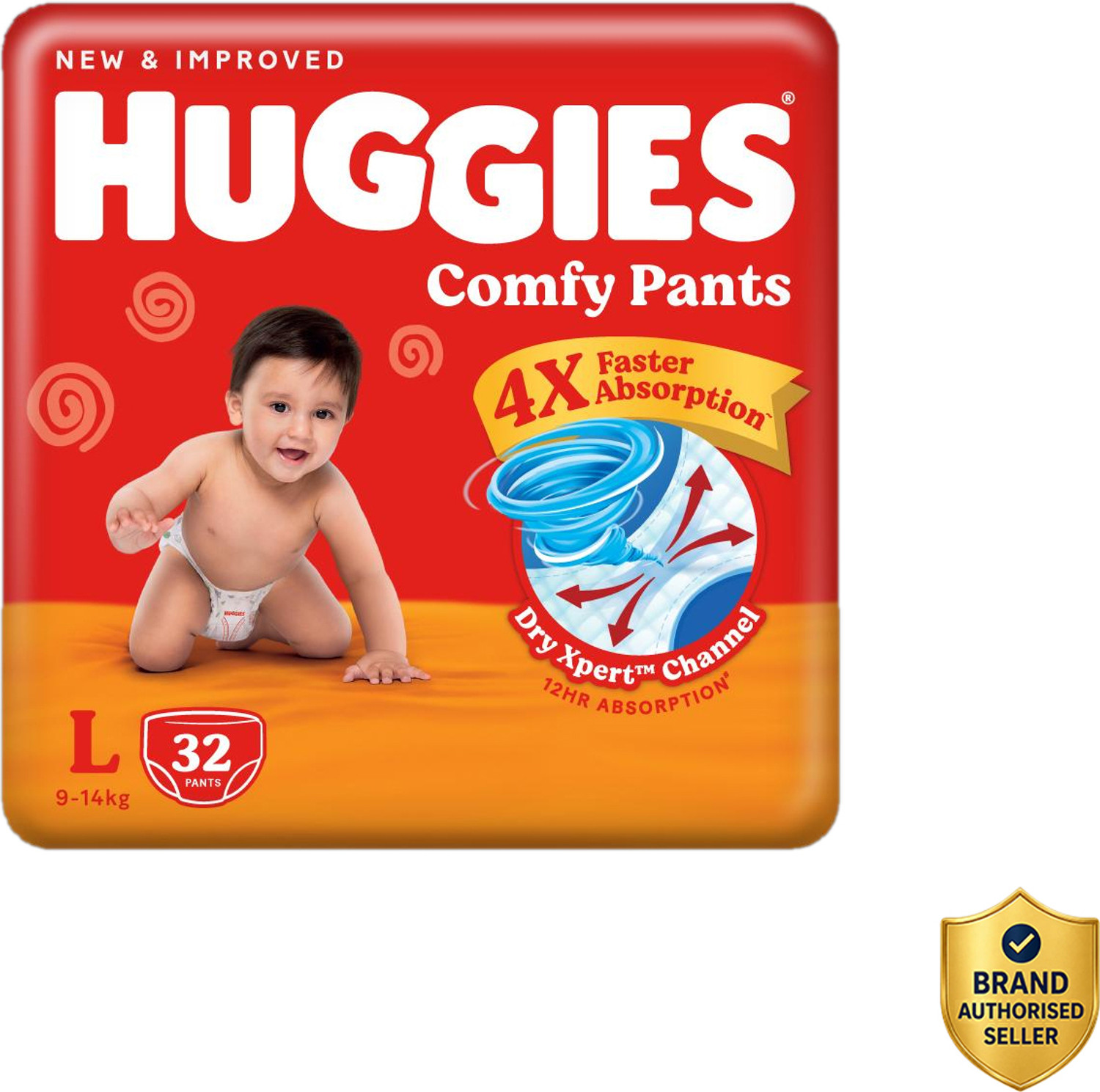Huggies Complete Comfort Dry Pants Large Baby Diaper Pants with 5 in 1