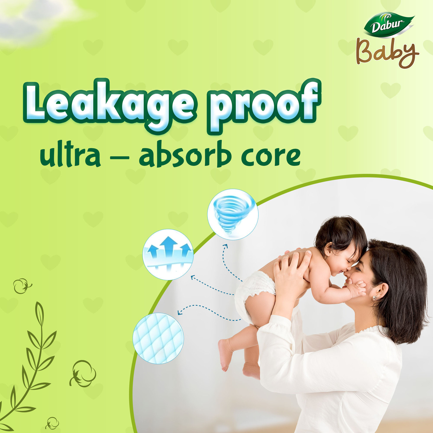 Image of Dabur Baby Super Pants | Diaper Infused with Aloe Vera, Shea Butter & Vitamin E | Insta-Absorb Technology - M