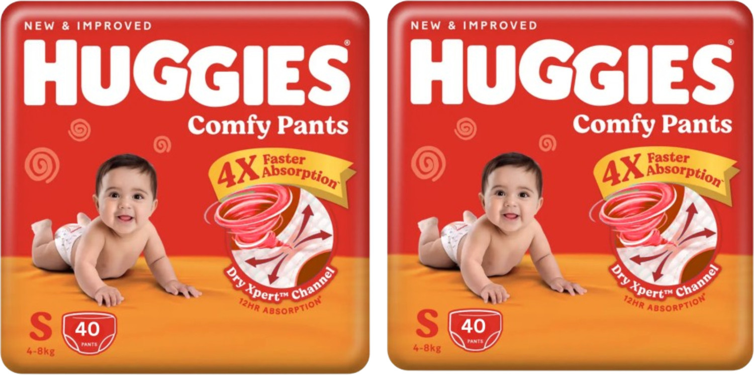 Huggies Wonder Pants Small (S) Size Baby Diaper Pants S-40 (PACK OF 2)