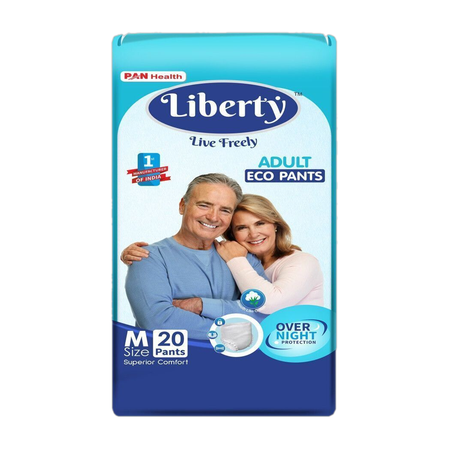 Liberty Eco Adult Diaper Pants, Medium 20's Pack (61-115 Cms | 24-45In