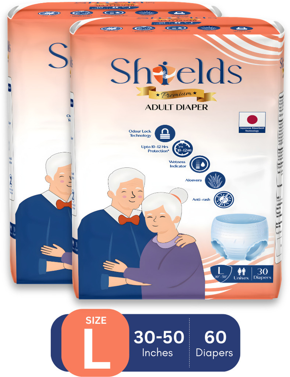 SHIELD Premium Pant Style Adult Diapers L - Pack of 6 @ ₹1096