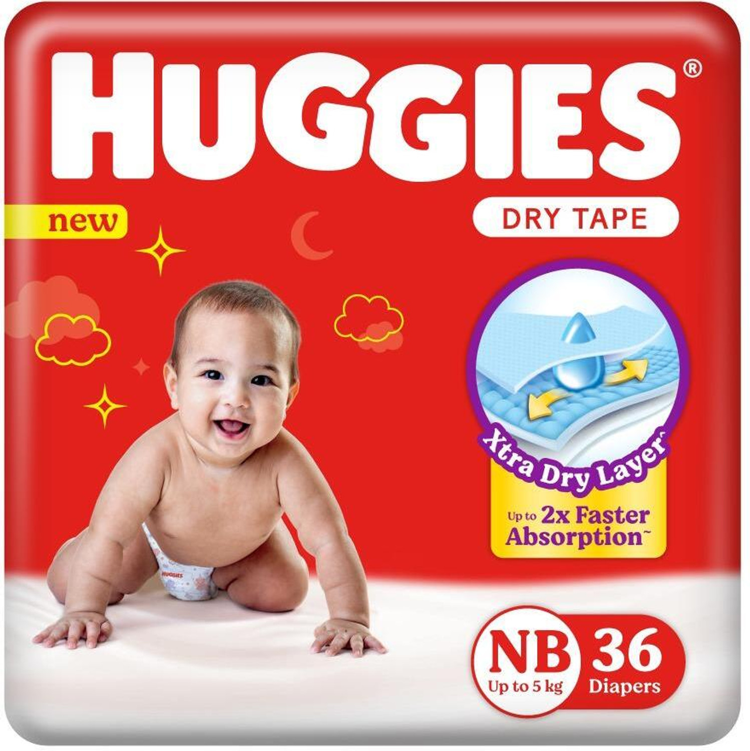 Huggies New Dry Diapers S – Overnight Dryness, ₹321