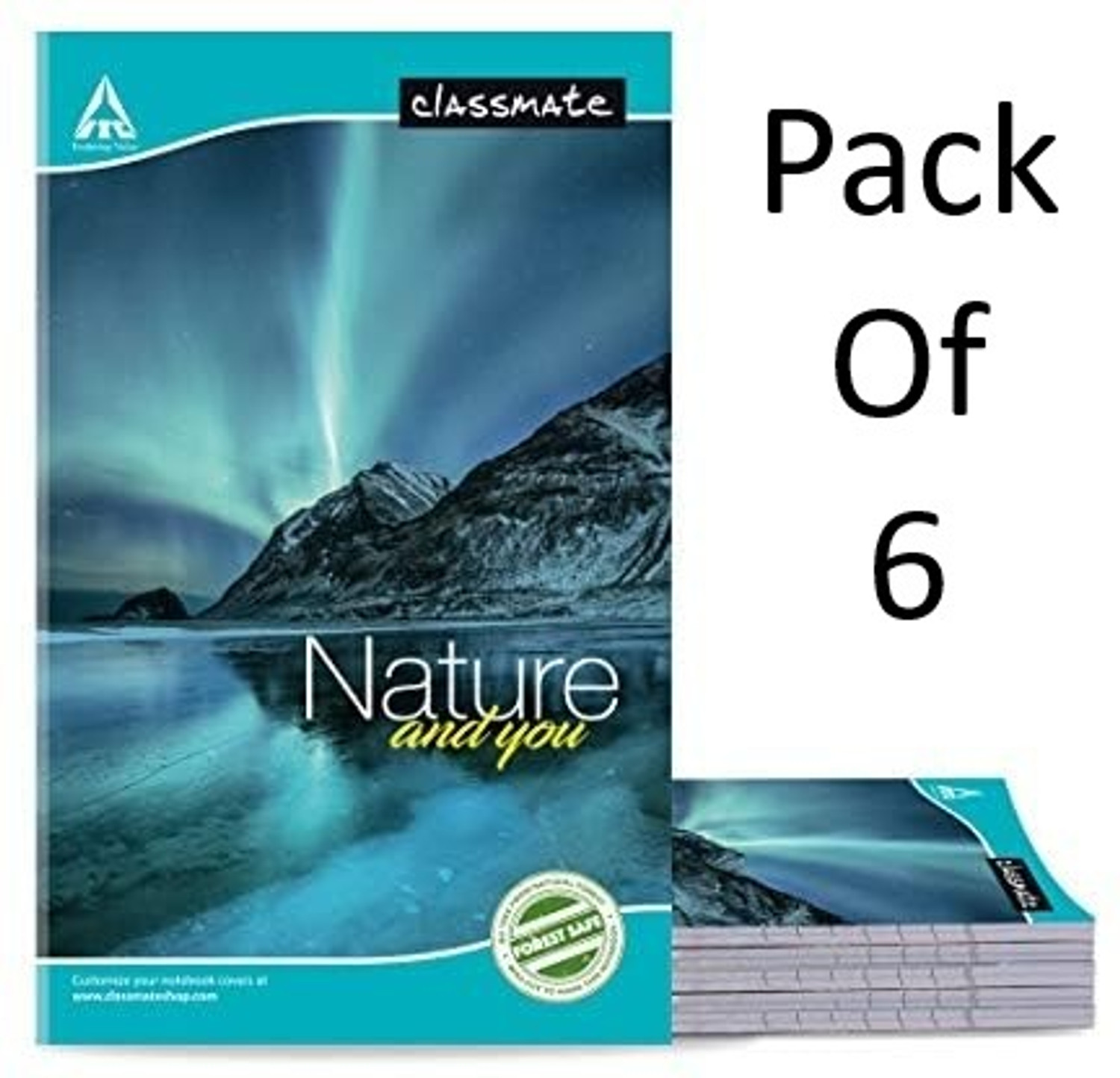 Image of Classmate Long Notebook | Premium Quality | Single Line (size 27.2*16.7cm) Regular Notebook Ruled 116 Pages (Multicolor, Pack of 6)