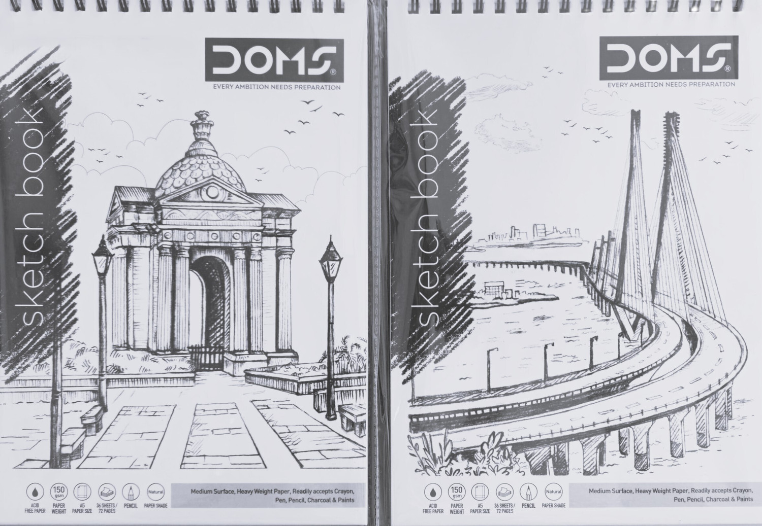 Image of Kshivi Sketch Pad A5 Note Pad Plane 50 Pages (Multicolor, Pack of 2)