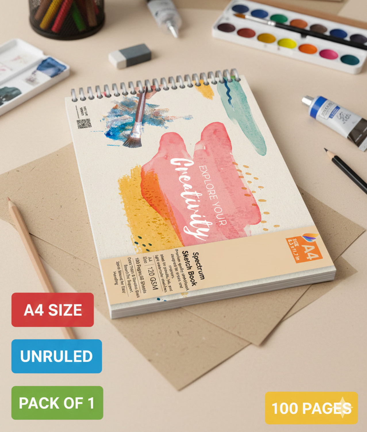 Image of Kshivi Sketch Pad A5 Note Pad Plane 50 Pages (Multicolor, Pack of 2)