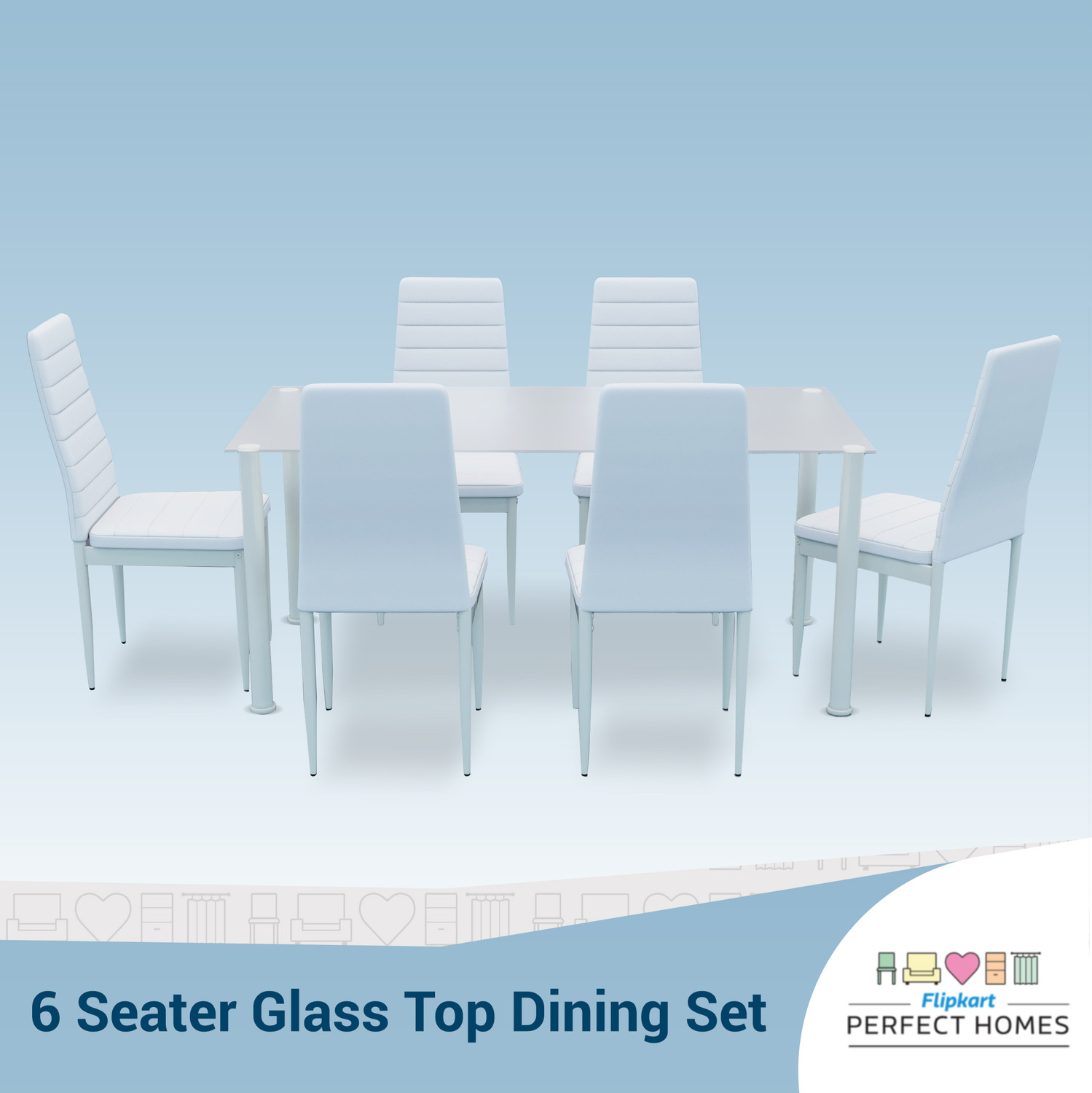 Image of Flipkart Perfect Homes Levyn Metal 6 Seater Dining Set