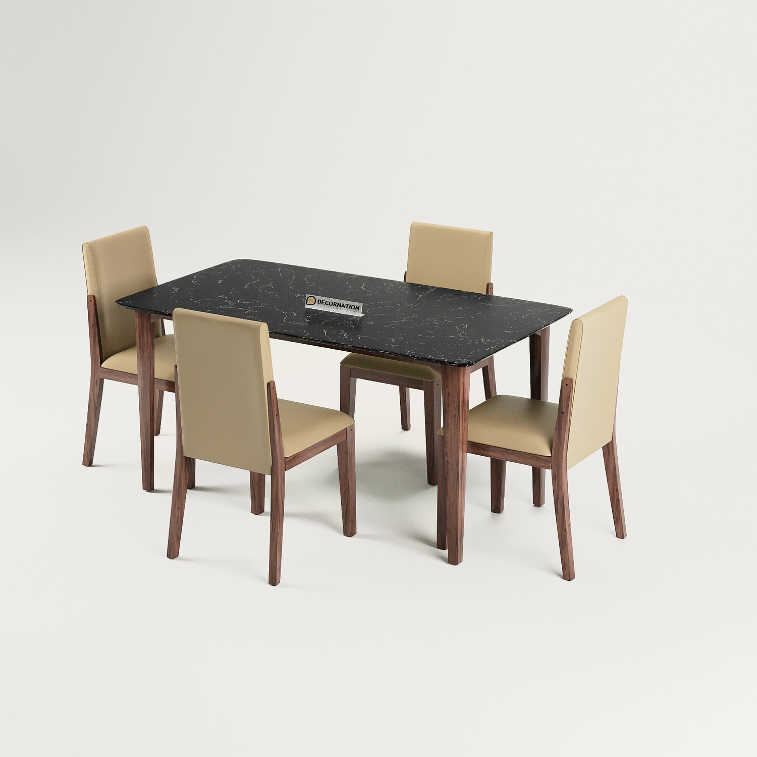Image of Ghodela Furniture Solid Sheesham Wood 4 Seater Dining Table Set with 4 Chairs for Dining Room Solid Wood 4 Seater Dining Set (Finish Color -Honey Finish, DIY(Do-It-Yourself))