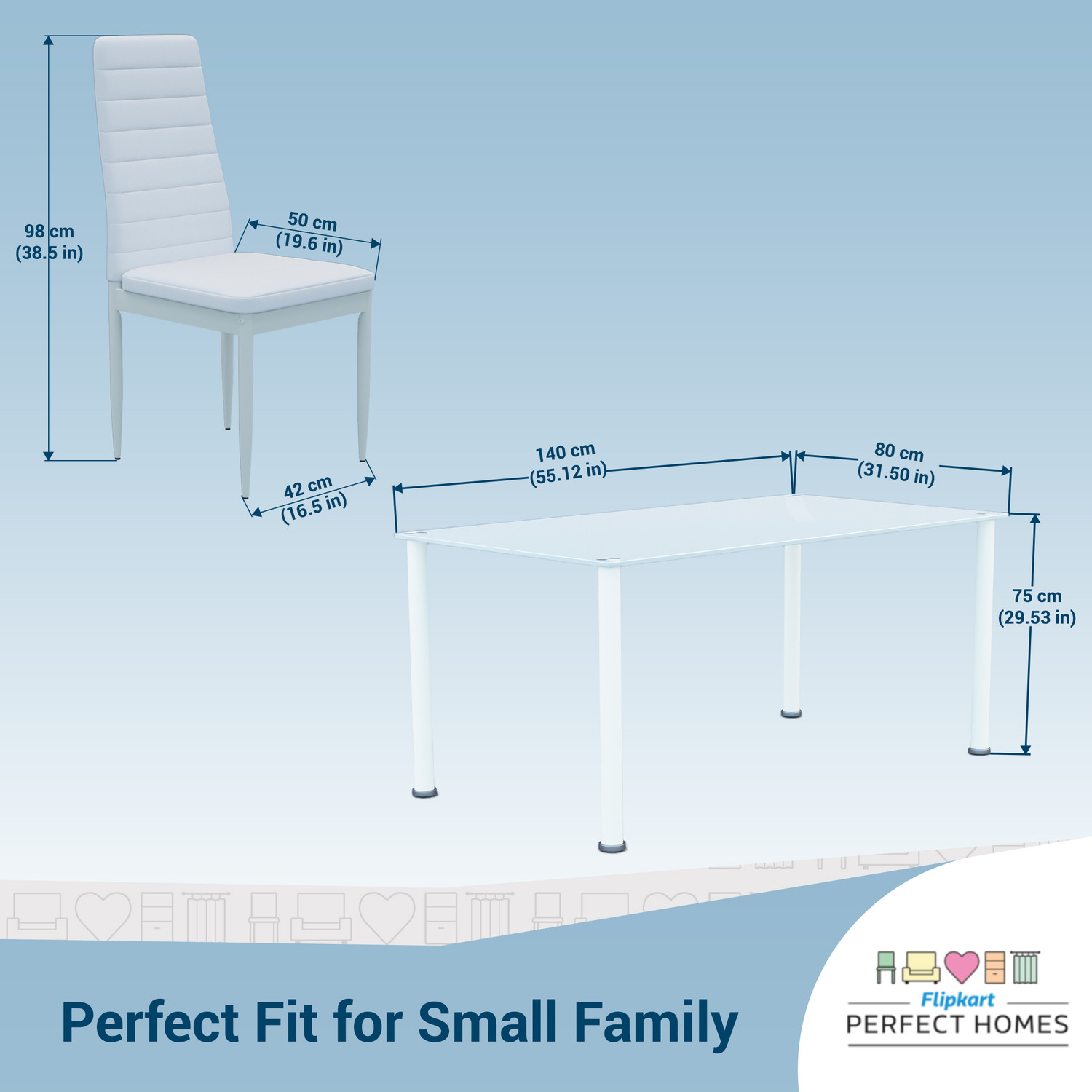 Image of Flipkart Perfect Homes Levyn Metal 6 Seater Dining Set