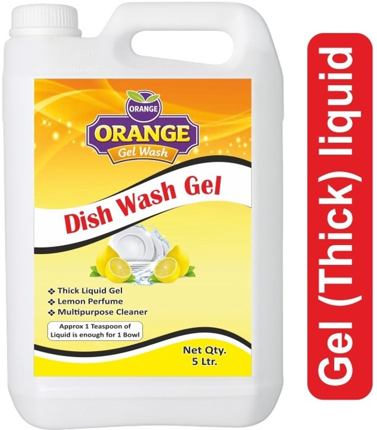 Image of Mistriel Dish Wash Liquid 5L | 5X More Effective Grease Cleaner |Suitable for Kitchenware Dish Cleaning Gel (LEMON, 5 L)