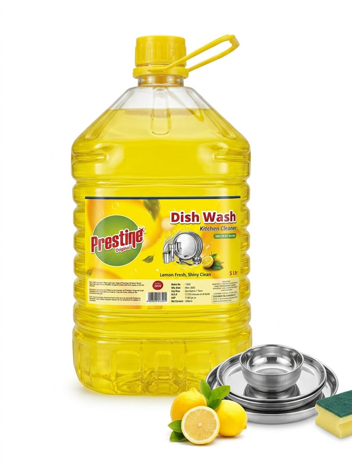 Image of Mistriel Dish Wash Liquid 5L | 5X More Effective Grease Cleaner |Suitable for Kitchenware Dish Cleaning Gel (LEMON, 5 L)