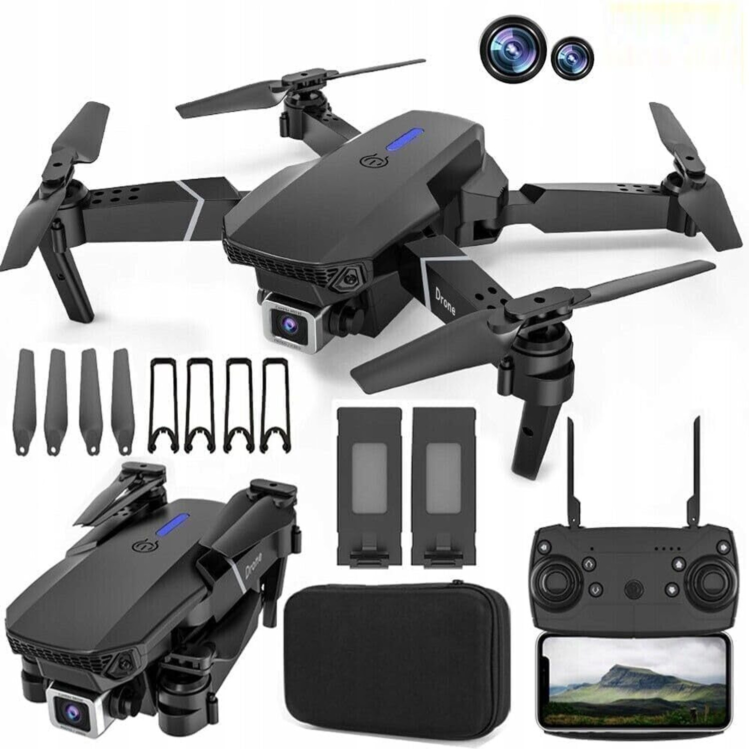 Image of Danae E88 Pro Drone 4k HD foldable Drone With Camera 4k HD Mini 720p Live Video Drone Drone
