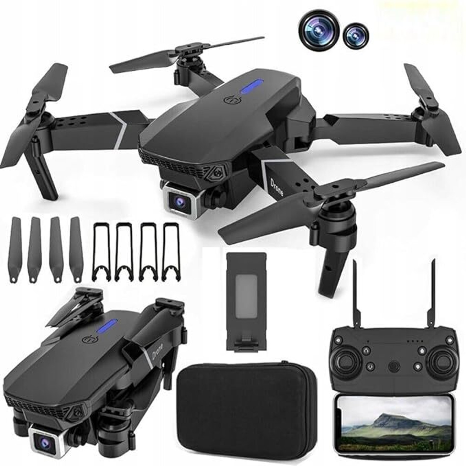 Image of Danae E88 Pro Drone 4k HD foldable Drone With Camera 4k HD Mini 720p Live Video Drone Drone