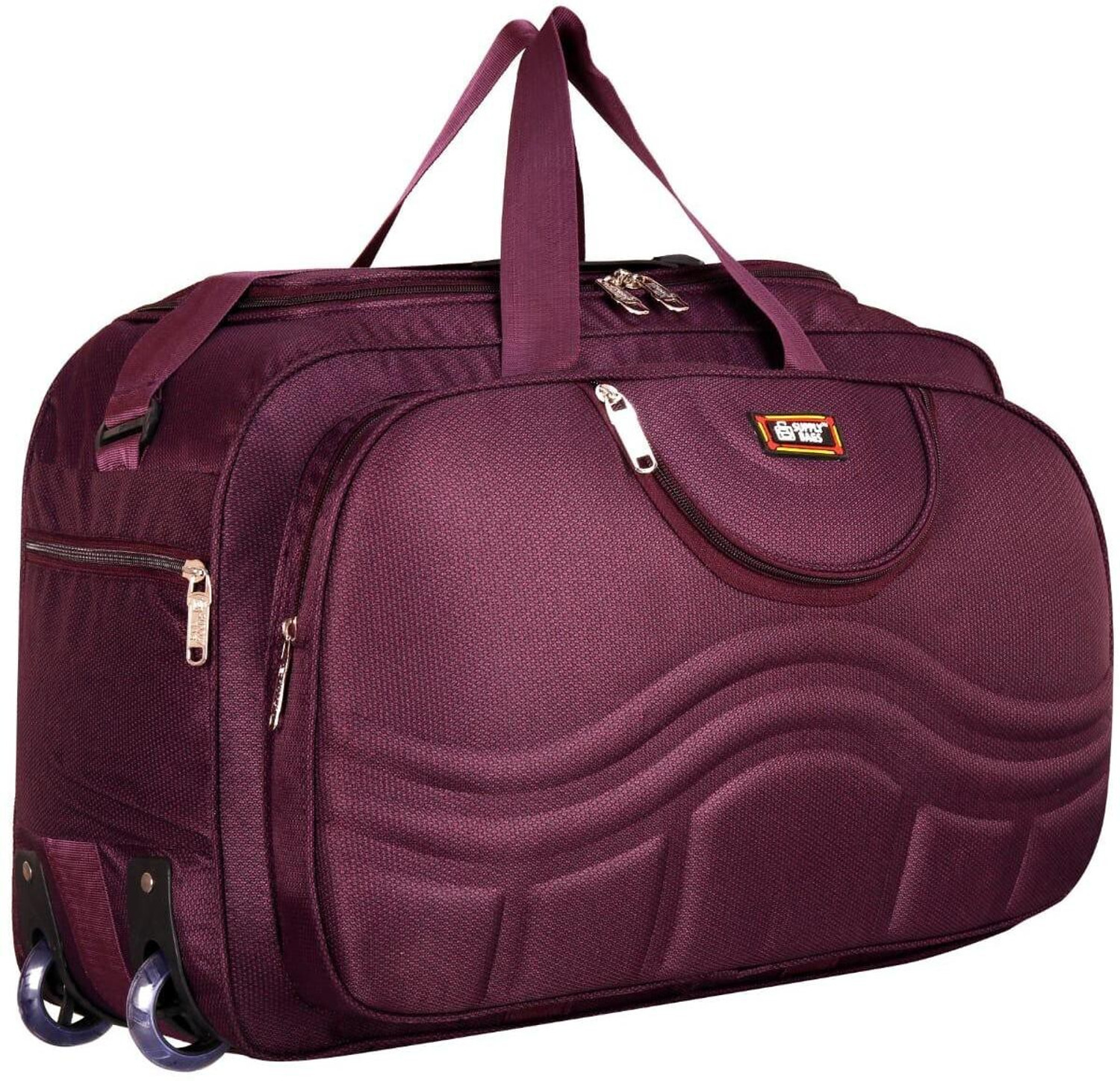 Image of ezra 61 L Strolley Duffel Bag - Attractive Unisex Duffel Bag for limitless adventures - Red - Large Capacity