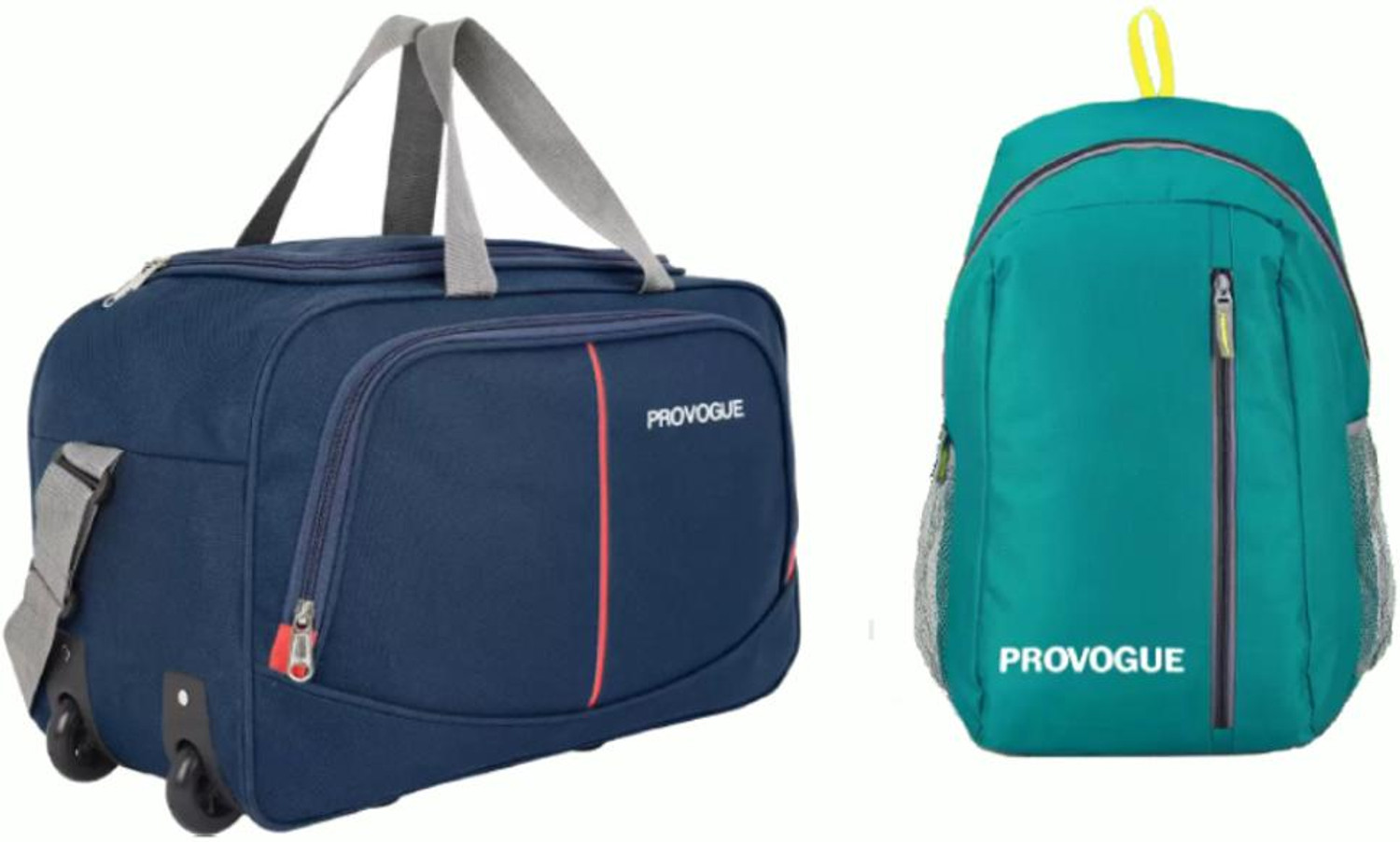 PROVOGUE Expandable PRO 50L travel bag 50 L luggage bag with 2 Wheels Combo 25L Daypack Backpack Duffel With Wheels Strolley Price History