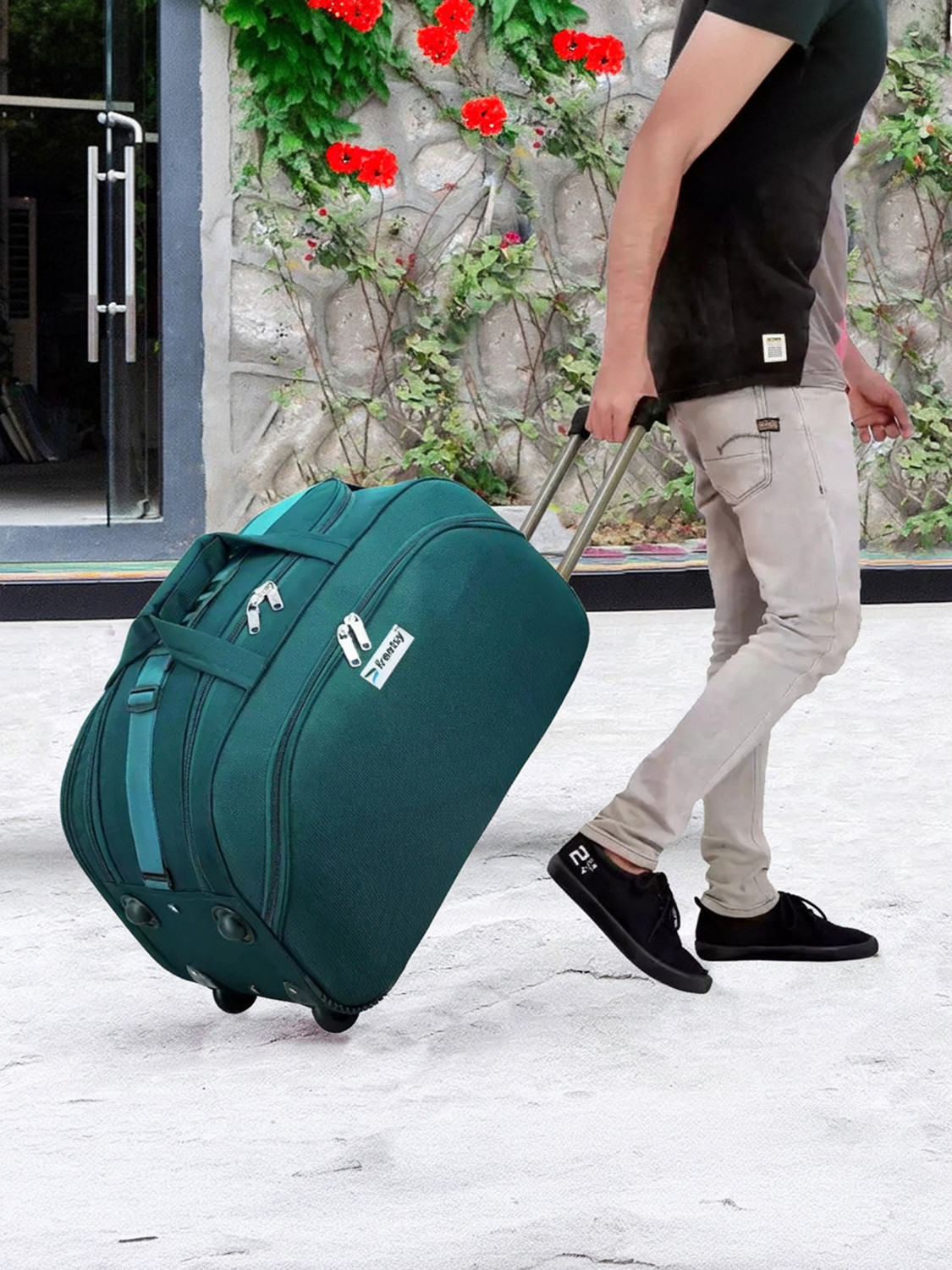 Frontsy (Expandable) 24 inch Travel Duffle Trolley Bag Luggage Cabin Waterproof Duffel With Wheels (Strolley)