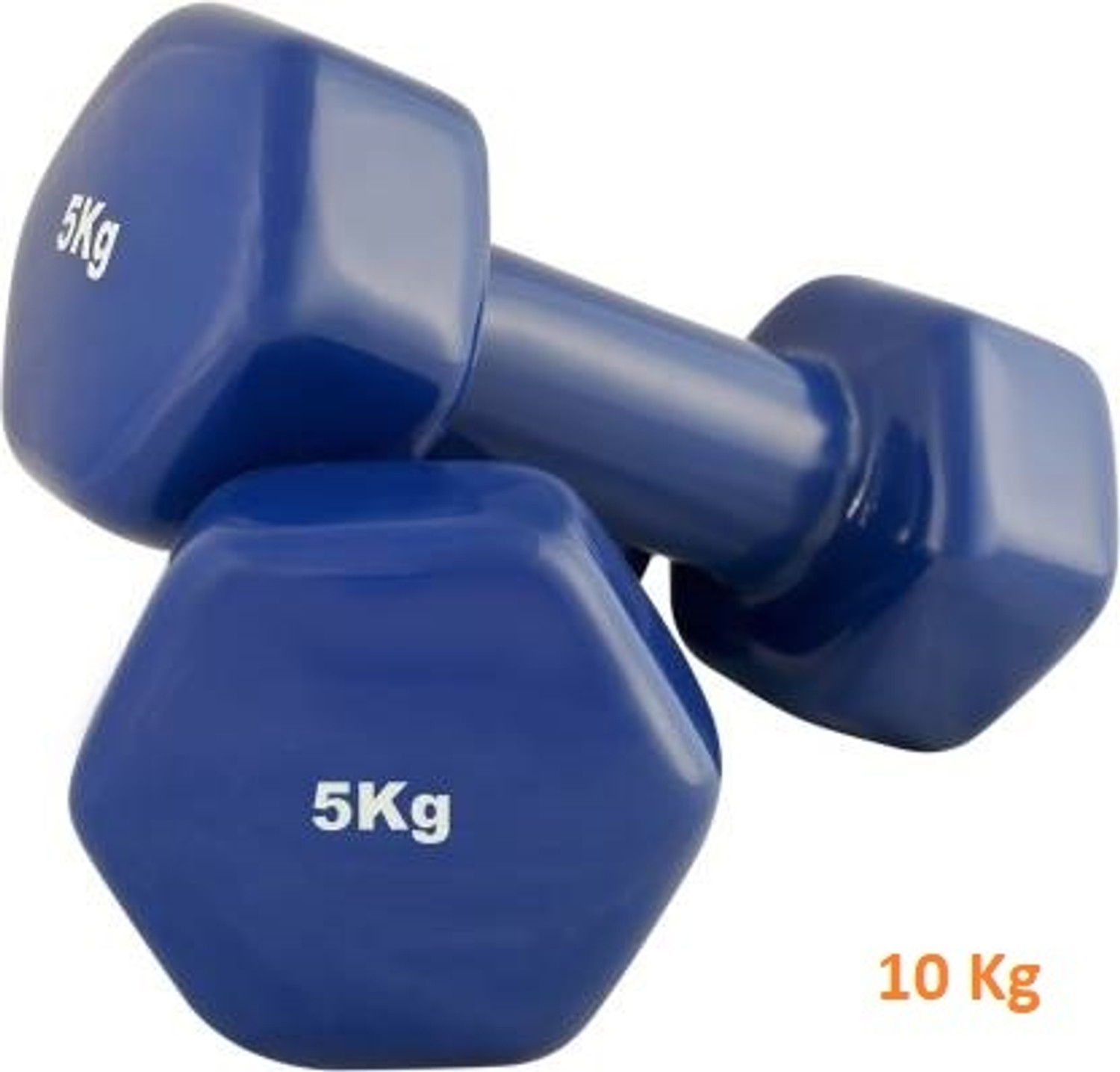 Image of GYM KART Premium Vinyl Dumbbells (5 Kg *2 PCs) for Men and Women Fixed Weight Dumbbell (10 kg)