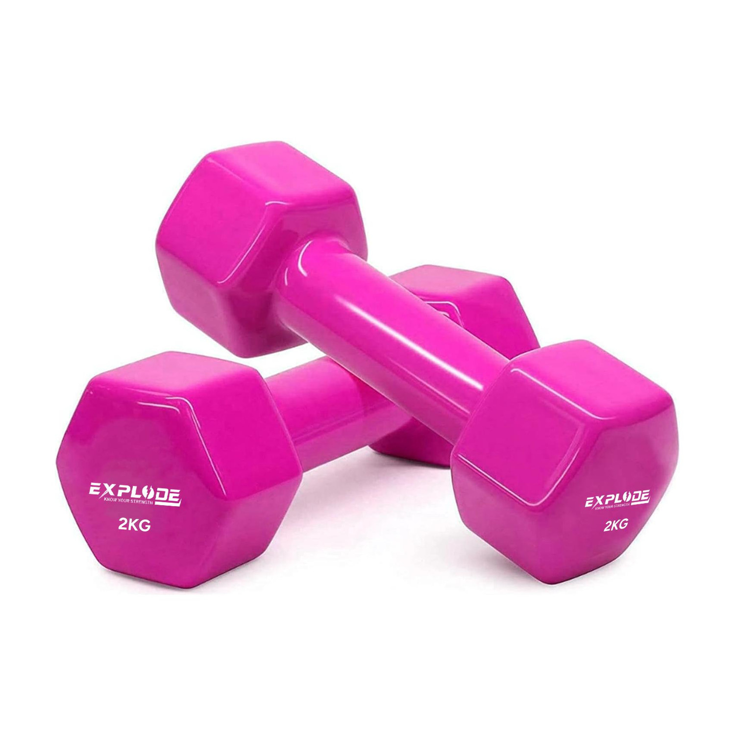 Image of GYM KART Premium Vinyl Dumbbells (5 Kg *2 PCs) for Men and Women Fixed Weight Dumbbell (10 kg)