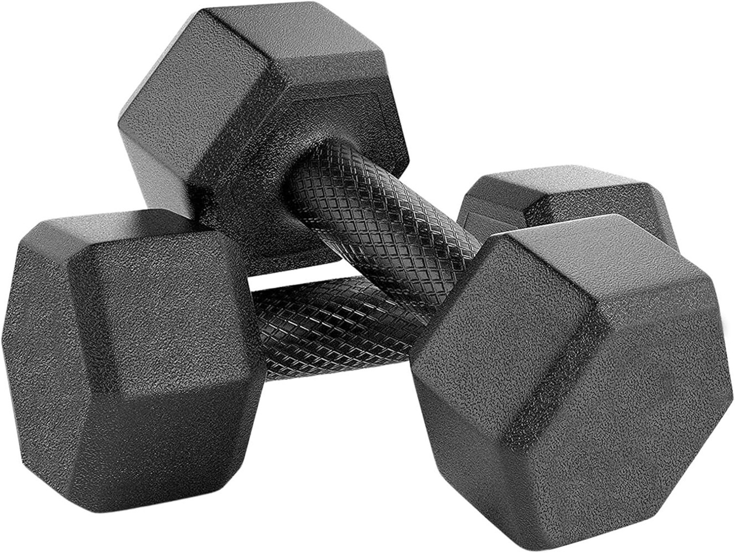 Image of STARX Hexa Dumbbells (2kg x 2) Black | Home Gym Fitness Weights Fixed Weight Dumbbell (4 kg)