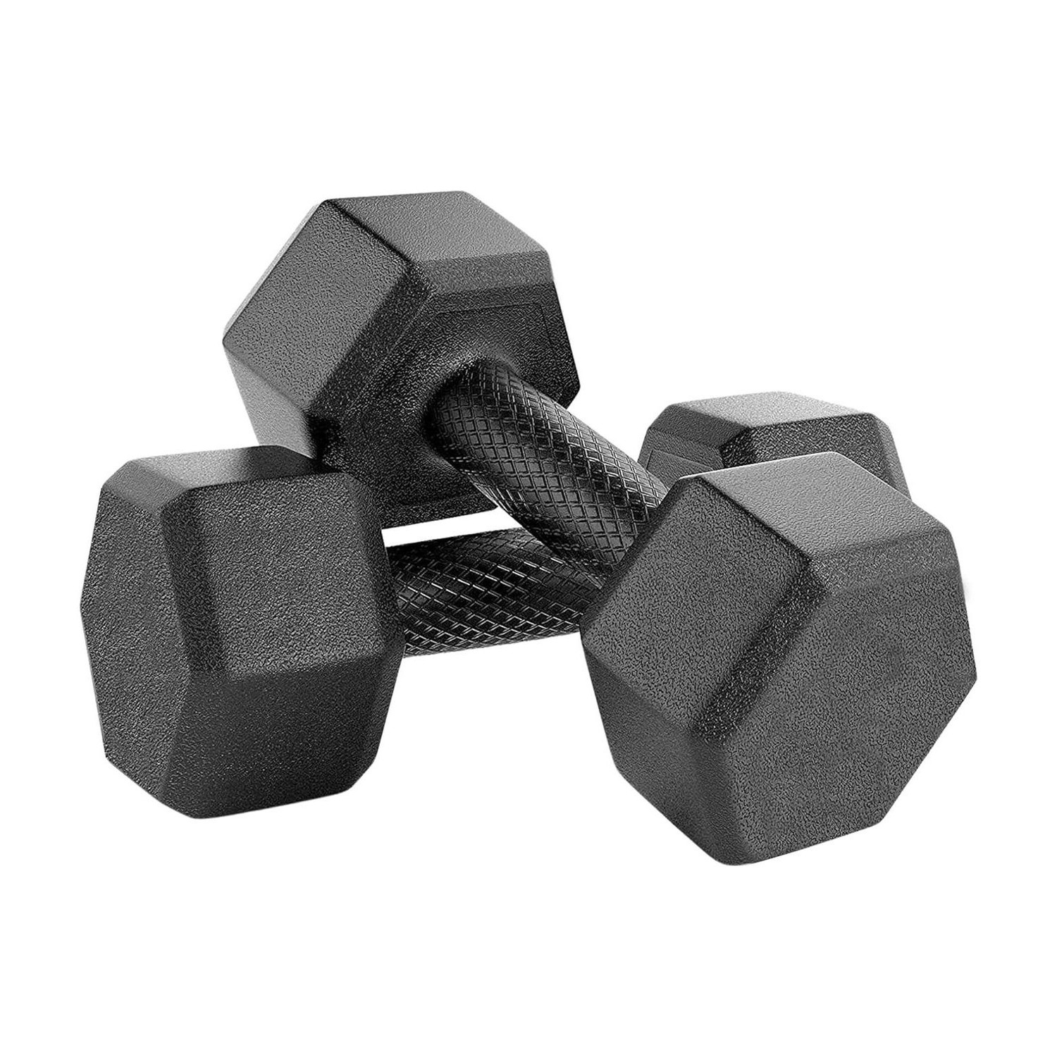 Image of STARX Hexa Dumbbells (2kg x 2) Black | Home Gym Fitness Weights Fixed Weight Dumbbell (4 kg)