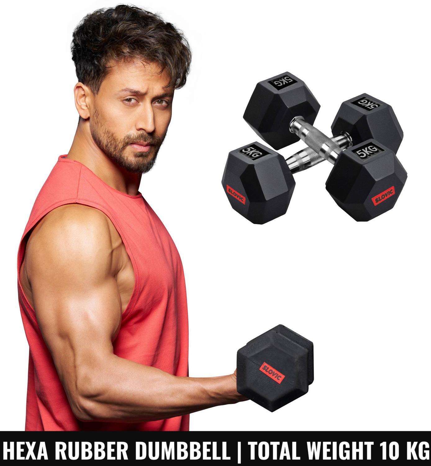 Image of Adrenex 26 Kg PVC Weight Plates with One Pair Rod Adjustable Dumbbell (26 kg)