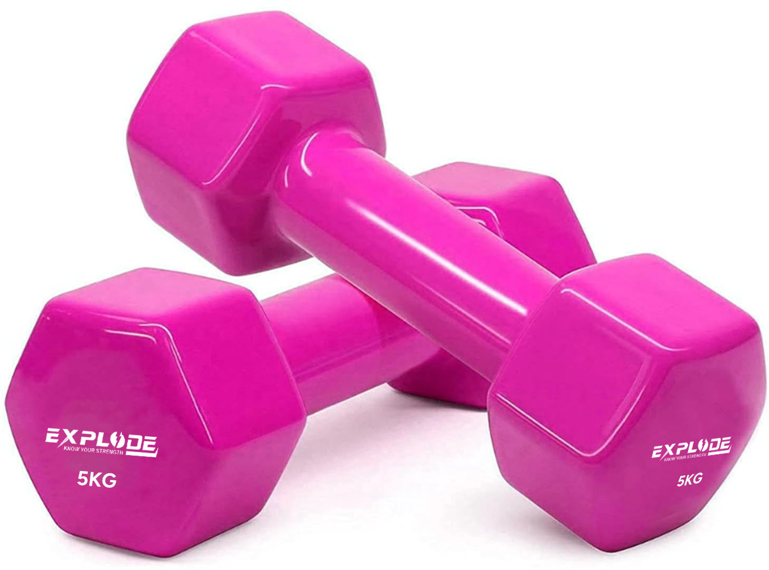 Image of GYM KART Premium Vinyl Dumbbells (5 Kg *2 PCs) for Men and Women Fixed Weight Dumbbell (10 kg)