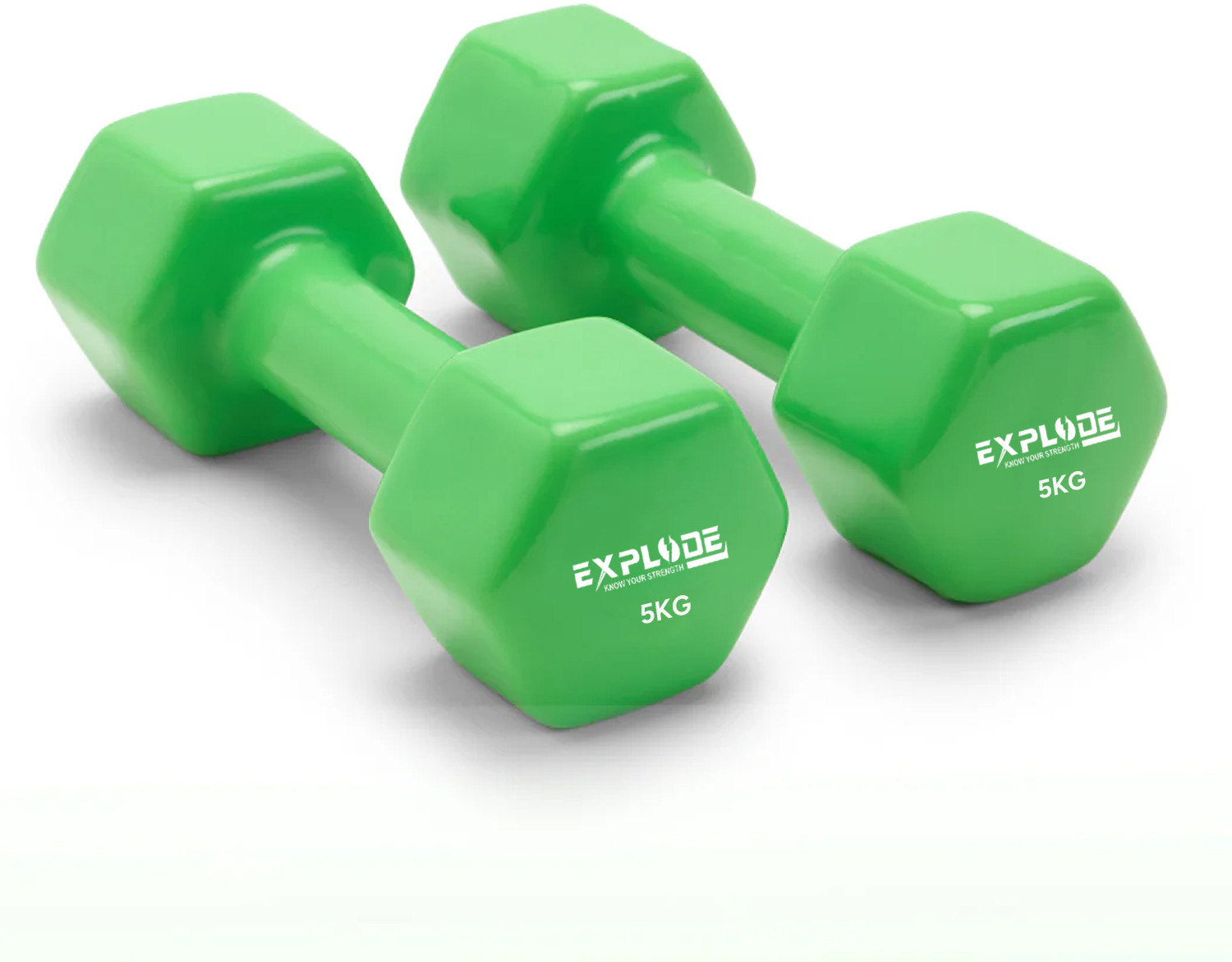 Image of GYM KART Premium Vinyl Dumbbells (5 Kg *2 PCs) for Men and Women Fixed Weight Dumbbell (10 kg)