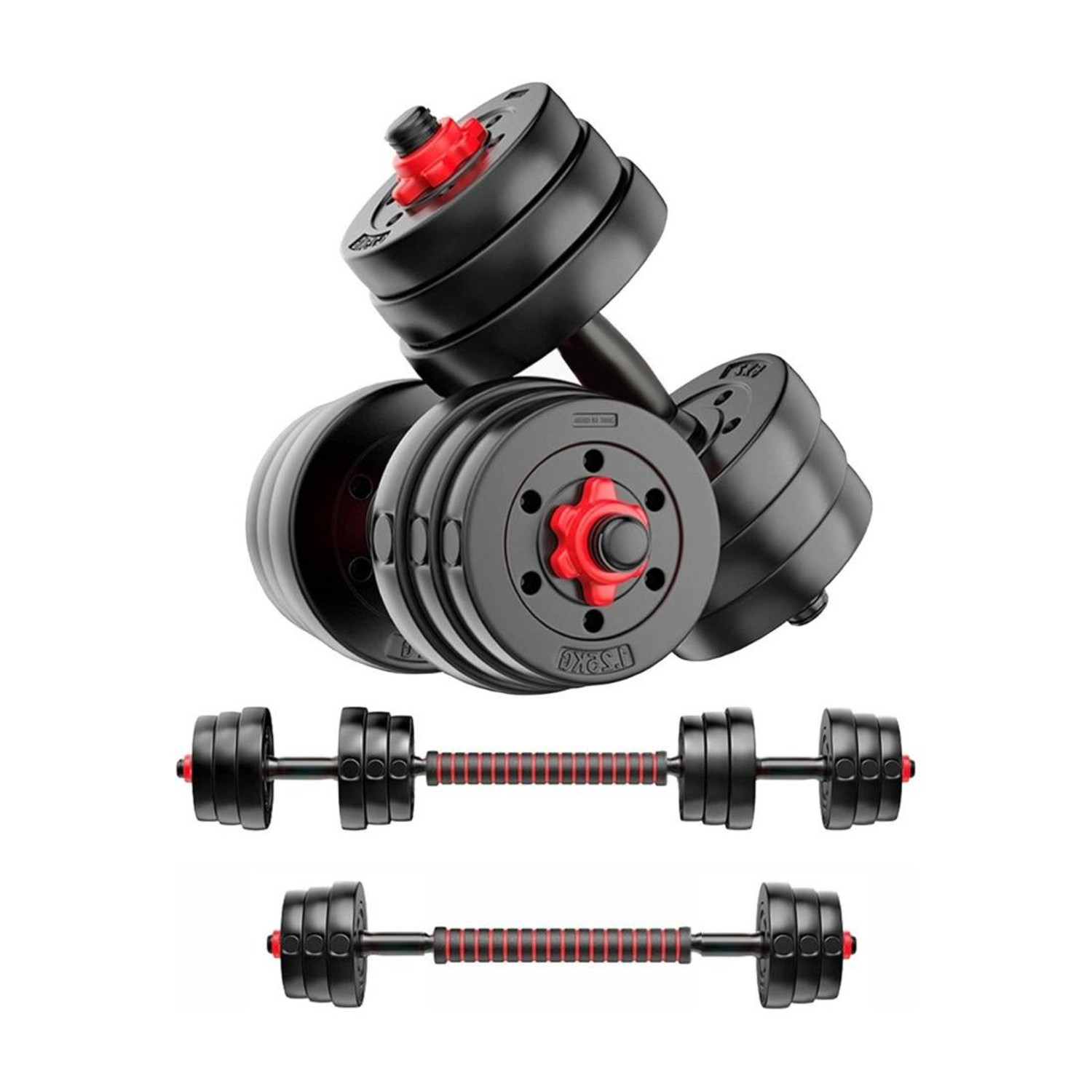 Image of STARX Hexa Dumbbells (2kg x 2) Black | Home Gym Fitness Weights Fixed Weight Dumbbell (4 kg)