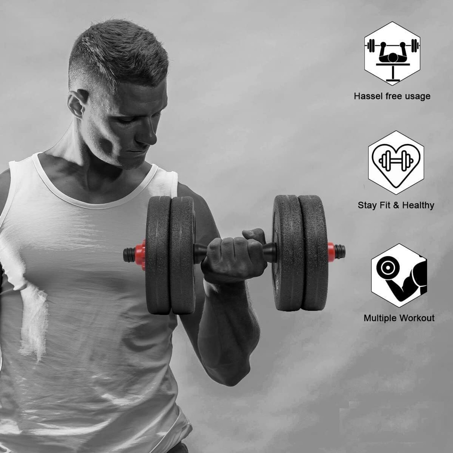 Image of SAFECO FITNESS 10 KG 3FT C HG Adjustable Dumbbell (10 kg)