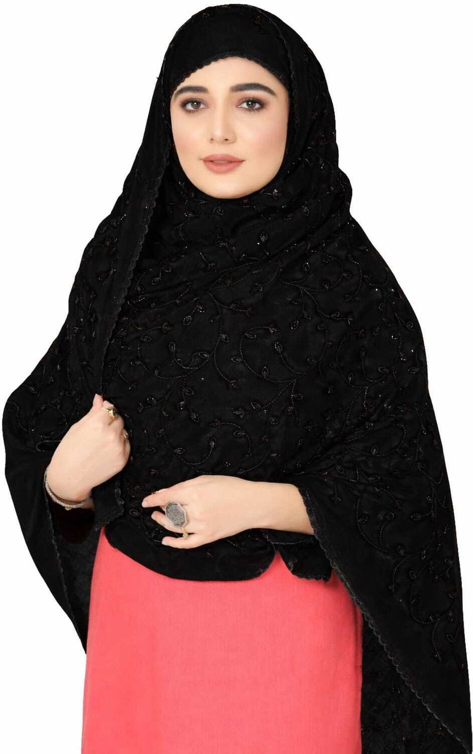 Image of Aayat Fashion Cotton Blend Embroidered White Women Dupatta