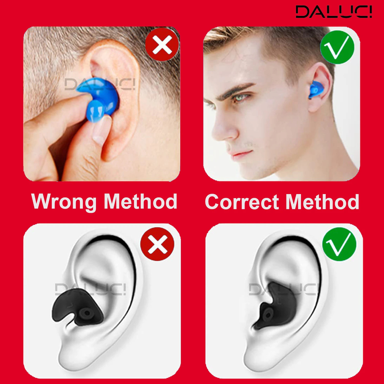 Image of DALUCI Waterproof Swimming Professional Silicone Earplugs Ear Plug (Multicolor)