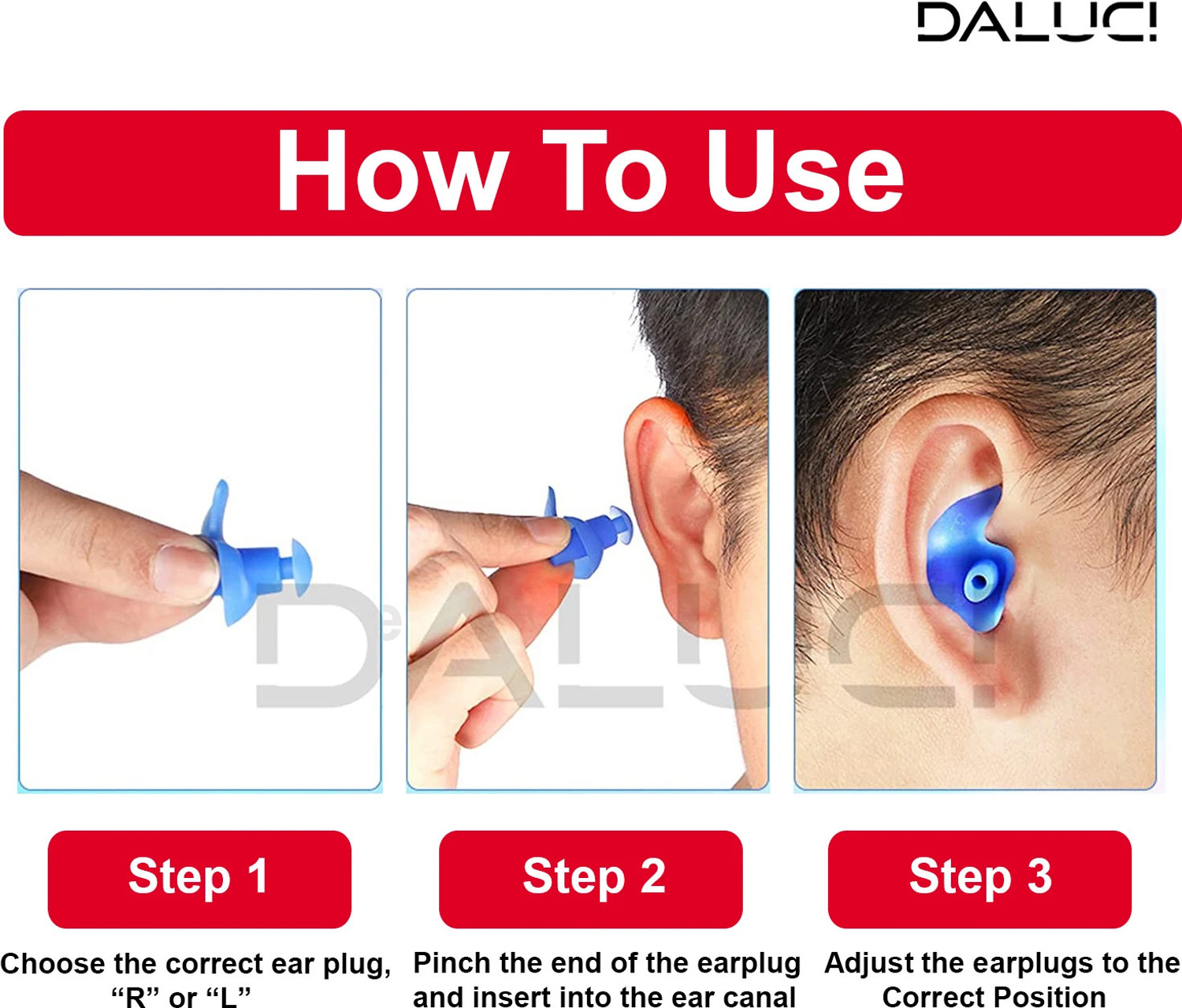 Image of DALUCI Waterproof Swimming Professional Silicone Earplugs Ear Plug (Multicolor)