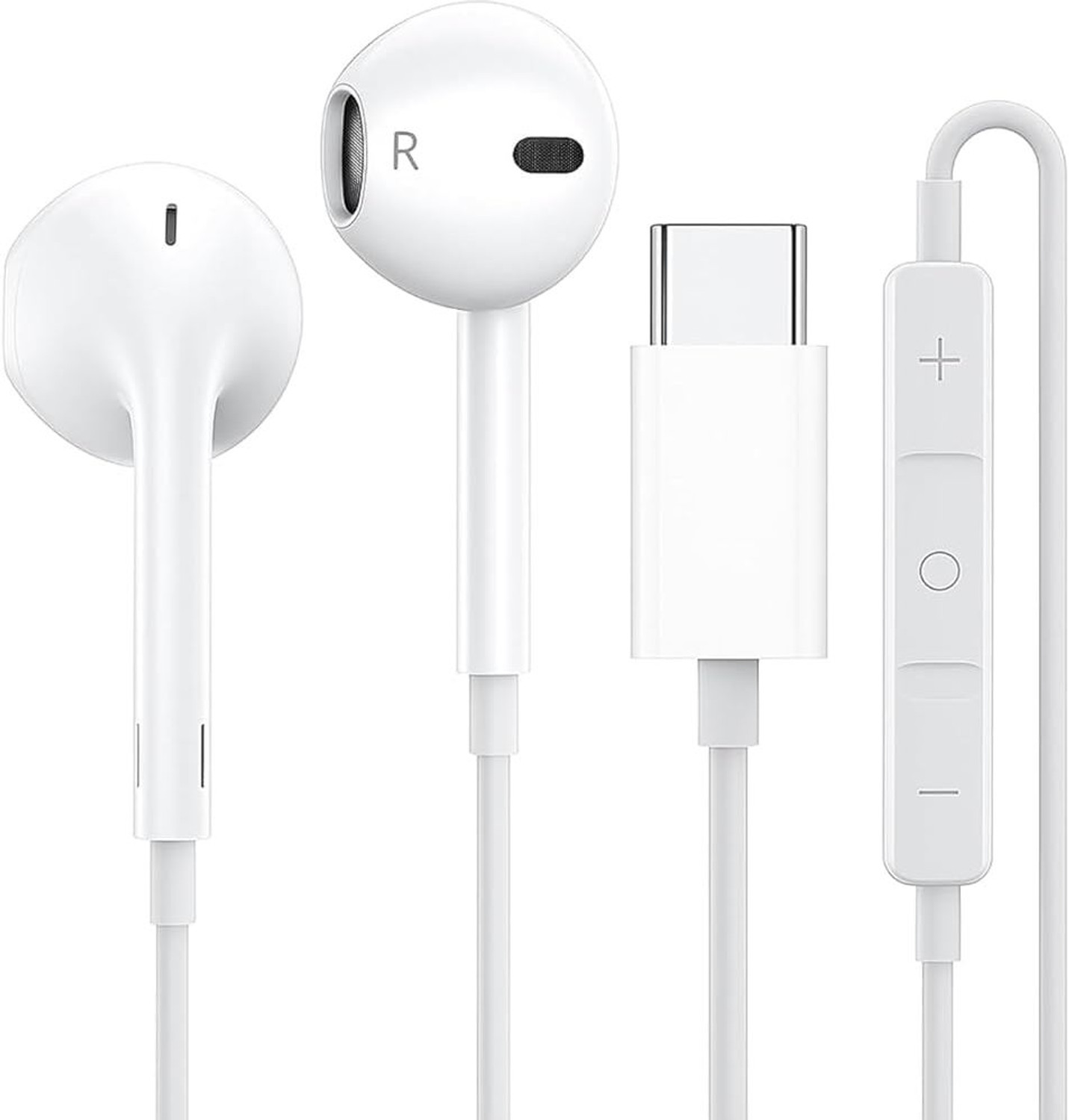 Image of SRECOMB EarPods (USB-C) Wired Headset (White, In the Ear) Earphone Cable Organizer