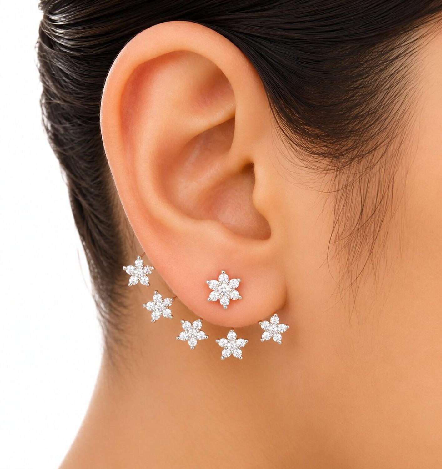 American Diamond Earcuff Alloy Tunnel Earring