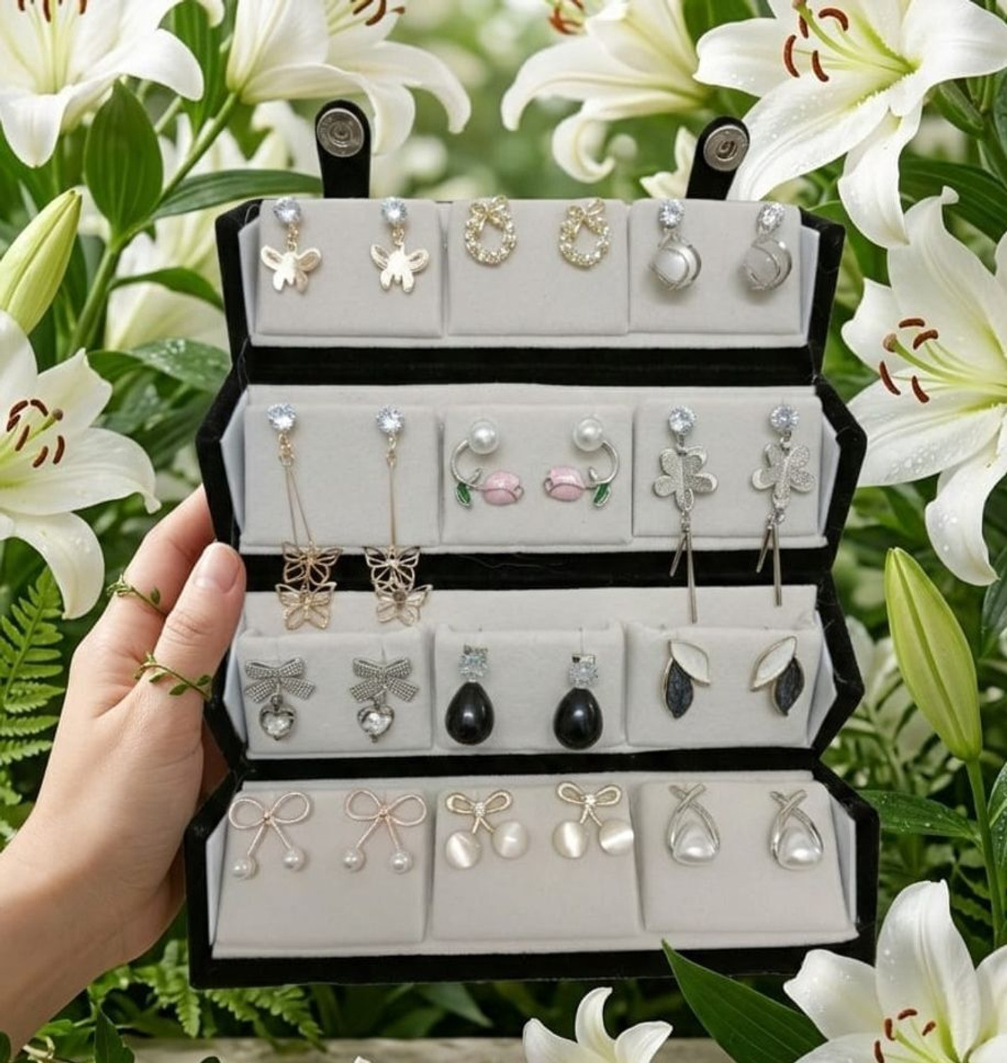 Image of scenturs 16 Pairs Stylish Earrings Combo Set for Women Jewellery Collection Alloy Earring Set
