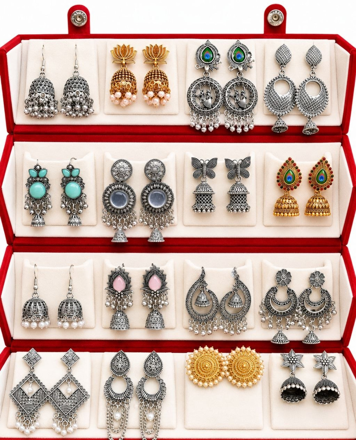 Image of scenturs 16 Pairs Stylish Earrings Combo Set for Women Jewellery Collection Alloy Earring Set