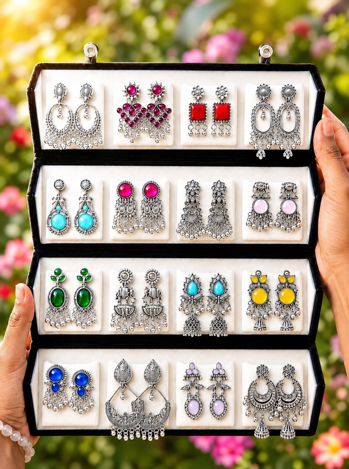 Image of scenturs 16 Pairs Stylish Earrings Combo Set for Women Jewellery Collection Alloy Earring Set