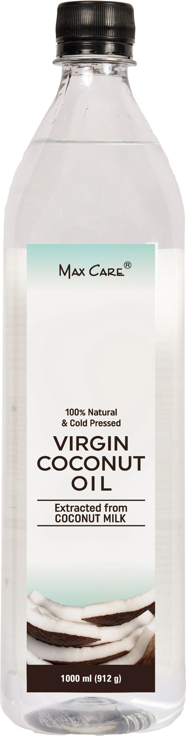 MAXCARE VIRGIN COCONUT OIL – COLD PRESSED - 100% Natural, Cold Pressed &amp; Unrefined Cooking Oil, Skin Care, Hair Care, Baby Care, Dietary Coconut Oil Plastic Bottle  (1000 ml)